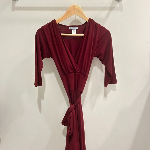 Karina Burgundy Midi Dress - Picture 2 of 4